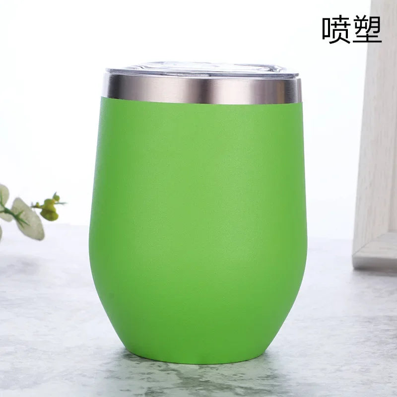 Gobelet isotherme à double paroi en acier inoxydable de 360 ml pour le vin et le café, idéal pour le bureau et la maison.