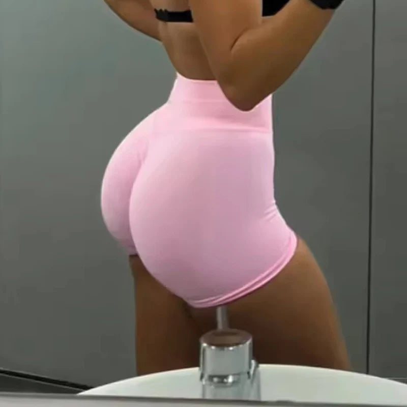 Short de sport pour femme, short de sport, de cyclisme, de fitness, de 11,4 cm, à bande côtelée basse, short de yoga, d'entraînement, legging sans coutures