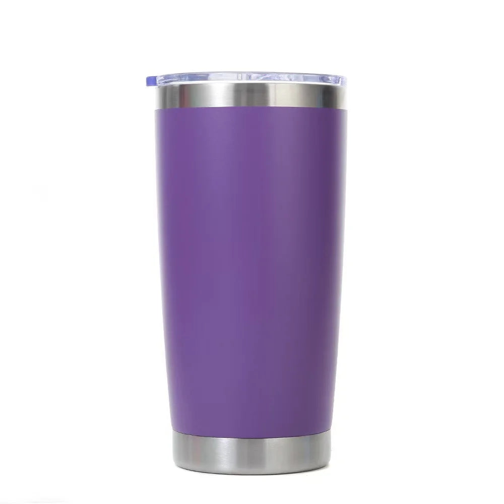 Tasse à café isotherme en acier inoxydable de 20 oz avec couvercle, isolée et étanche.