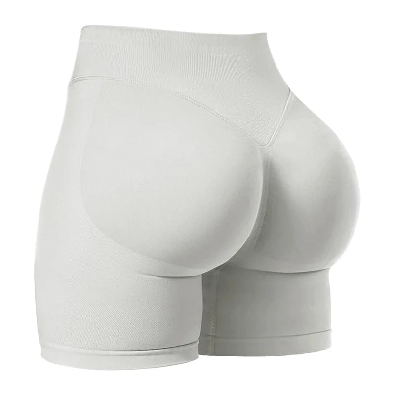 Short de sport pour femme, short de sport, de cyclisme, de fitness, de 11,4 cm, à bande côtelée basse, short de yoga, d'entraînement, legging sans coutures