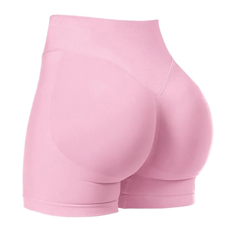 Short de sport pour femme, short de sport, de cyclisme, de fitness, de 11,4 cm, à bande côtelée basse, short de yoga, d'entraînement, legging sans coutures