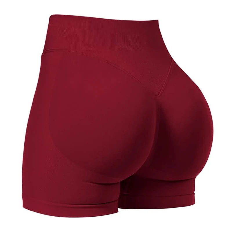 Short de sport pour femme, short de sport, de cyclisme, de fitness, de 11,4 cm, à bande côtelée basse, short de yoga, d'entraînement, legging sans coutures