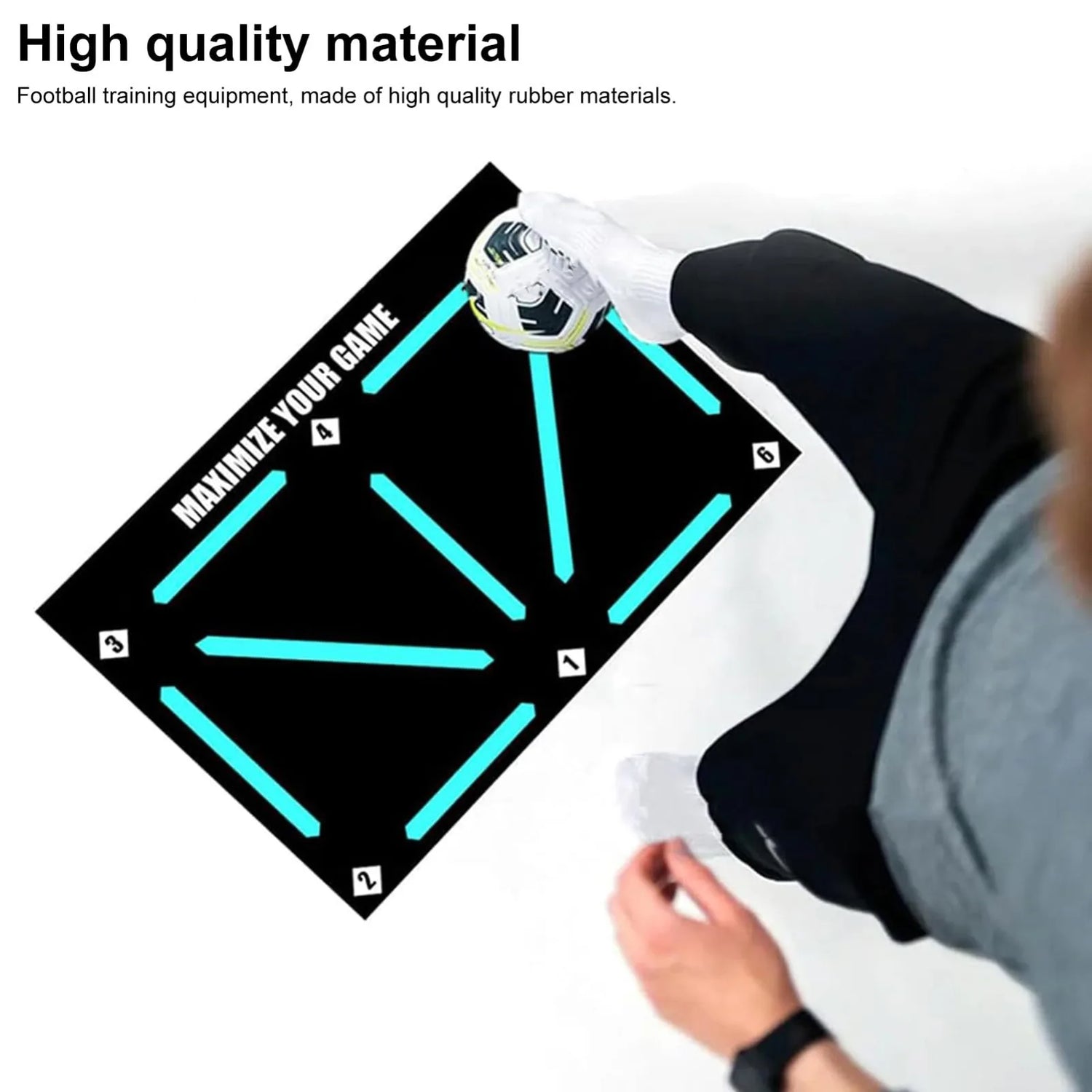 Tapis d'entraînement de football en salle 60 x 90 cm, assistant de dribble silencieux, entraîneur de props, tapis résistant à l'usure et antidérapant, carpe