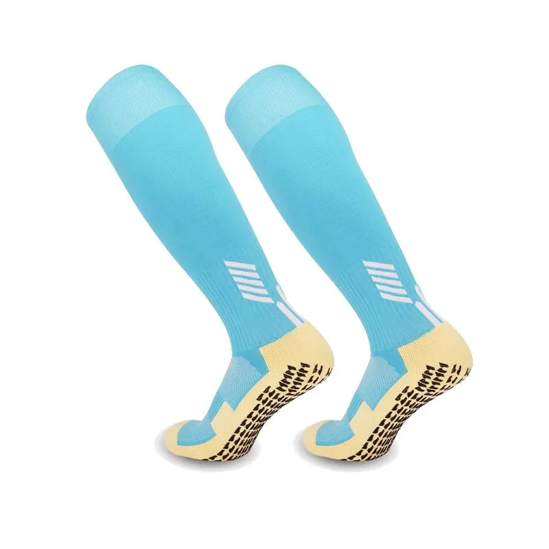 Chaussettes de football antidérapantes à tube long, chaussettes de football respirantes à fond éponge pour adultes, jeunes et enfants, chaussettes de sport