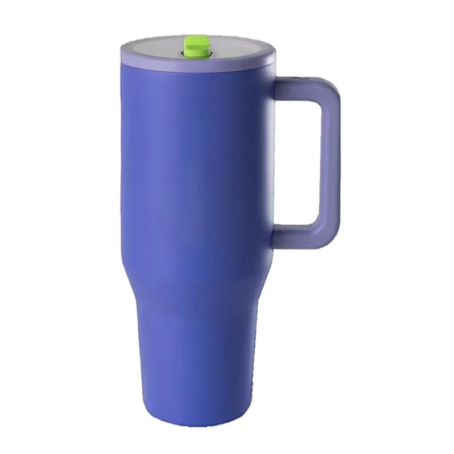 Portable 40Oz Insulated Mug with Lid and Straw Stainless Steel Vacuum Tumbler Leak Resistant Water Bottle Reusable Insulated Cup