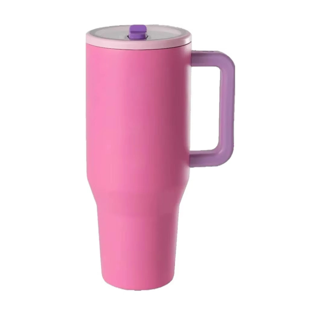 Portable 40Oz Insulated Mug with Lid and Straw Stainless Steel Vacuum Tumbler Leak Resistant Water Bottle Reusable Insulated Cup