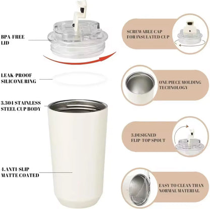 Thermos tasse à café bouteille d'eau isolée pour voiture voyage en acier inoxydable 201-300ml