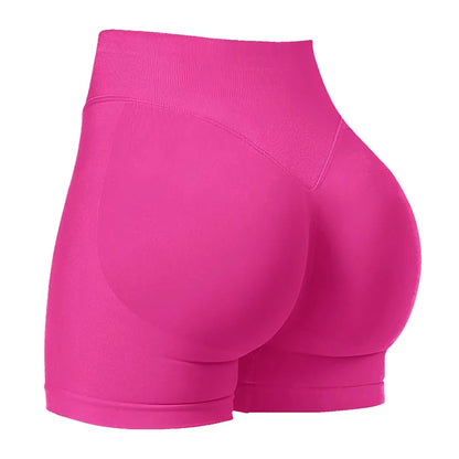 Short de sport pour femme, short de sport, de cyclisme, de fitness, de 11,4 cm, à bande côtelée basse, short de yoga, d'entraînement, legging sans coutures