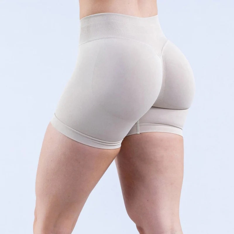 Short de sport pour femme, short de sport, de cyclisme, de fitness, de 11,4 cm, à bande côtelée basse, short de yoga, d'entraînement, legging sans coutures