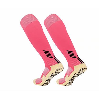 Chaussettes de football antidérapantes à tube long, chaussettes de football respirantes à fond éponge pour adultes, jeunes et enfants, chaussettes de sport 