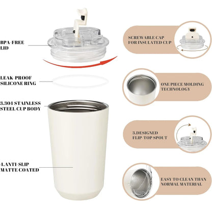 thermos tasse à café bouteille d'eau isolée pour voiture voyage en acier inoxydable