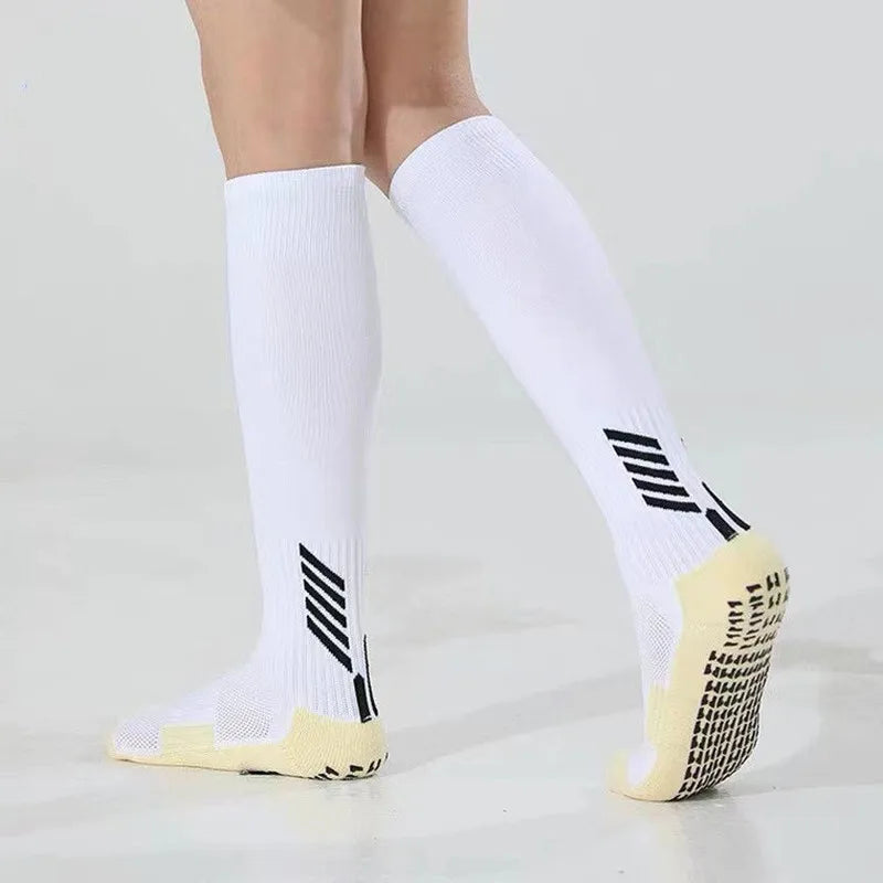 Chaussettes de football antidérapantes à tube long, chaussettes de football respirantes à fond éponge pour adultes, jeunes et enfants, chaussettes de sport 