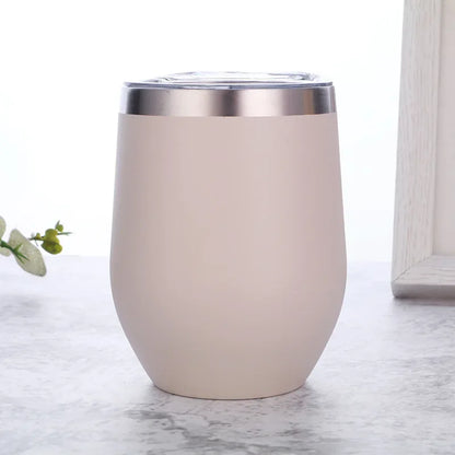 Gobelet isotherme à double paroi en acier inoxydable de 360 ​​ml pour le vin et le café, idéal pour le bureau et la maison.