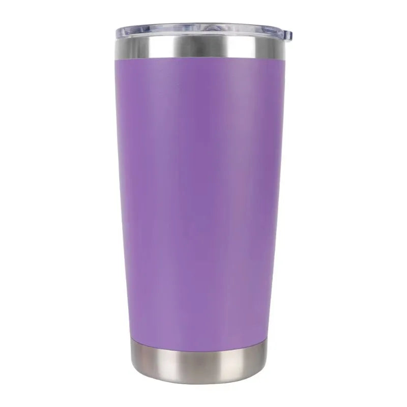Tasse à café isotherme en acier inoxydable de 20 oz  avec couvercle, isolée et étanche.