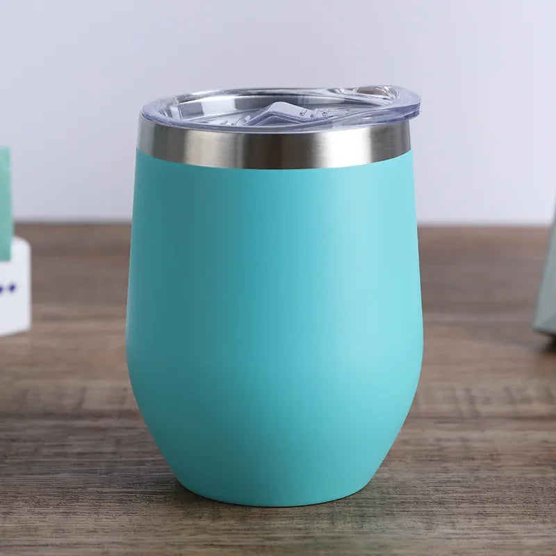 Gobelet isotherme à double paroi en acier inoxydable de 360 ​​ml pour le vin et le café, idéal pour le bureau et la maison.