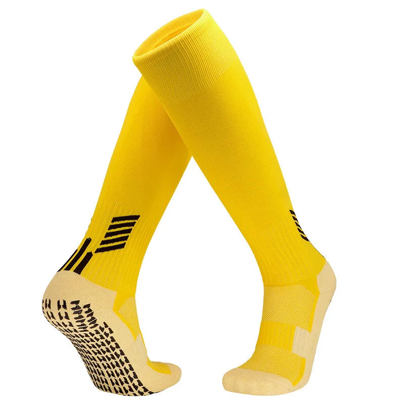 Chaussettes de football antidérapantes à tube long, chaussettes de football respirantes à fond éponge pour adultes, jeunes et enfants, chaussettes de sport 