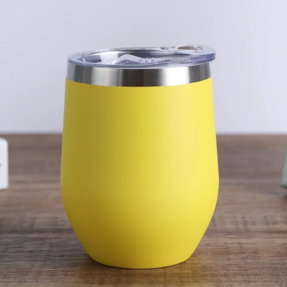 Gobelet isotherme à double paroi en acier inoxydable de 360 ​​ml pour le vin et le café, idéal pour le bureau et la maison.