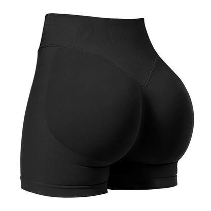 Short de sport pour femme, short de sport, de cyclisme, de fitness, de 11,4 cm, à bande côtelée basse, short de yoga, d'entraînement, legging sans coutures