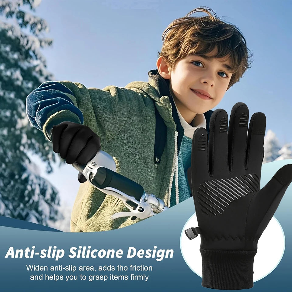 Kokossi Kids Winter Touchscreen Gloves - Soft, Warm, Anti-Slip Fleece for Active Boys & Girls