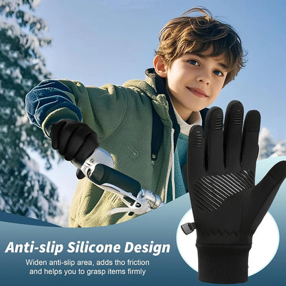 Kokossi Kids Winter Touchscreen Gloves - Soft, Warm, Anti-Slip Fleece for Active Boys & Girls