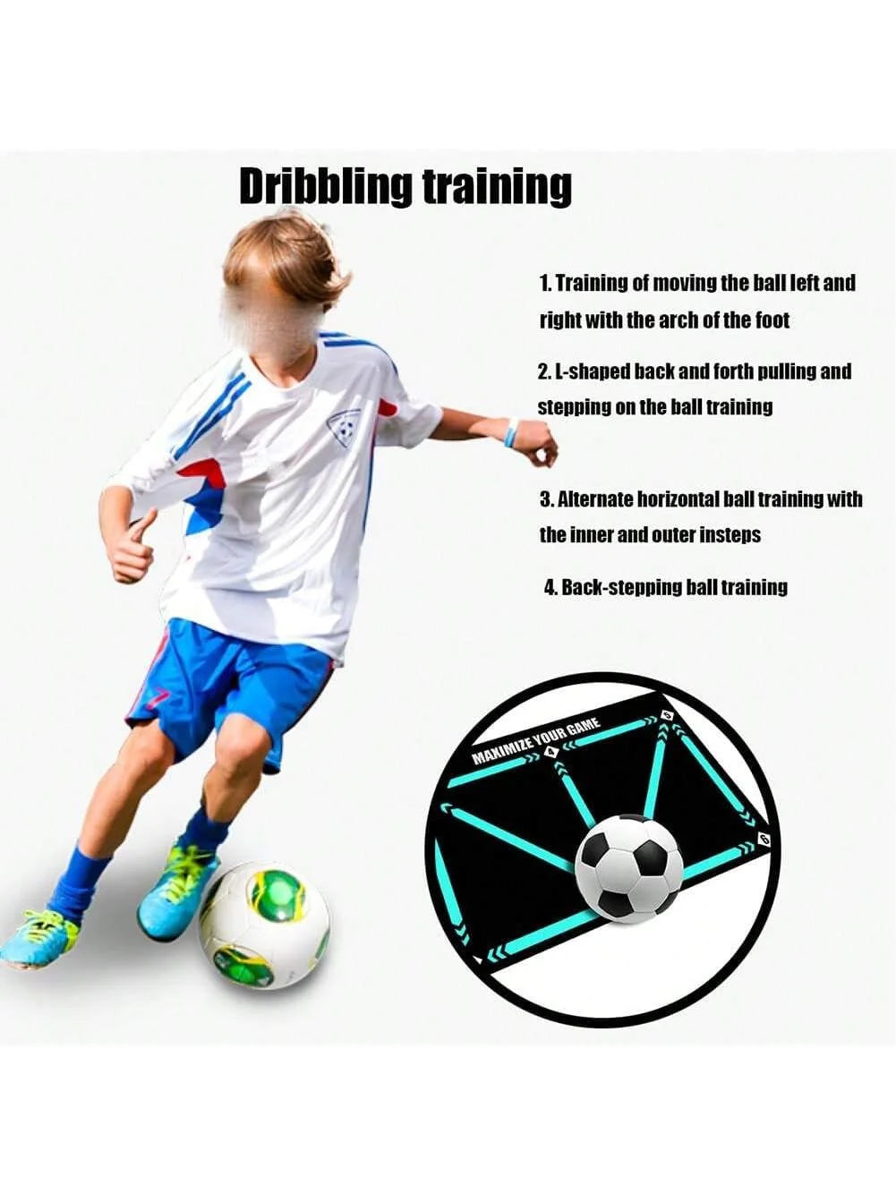 Thick Non-Slip Soccer Training Mat - 60x90cm Foldable Practice Equipment for Kids & Adults, Perfect for Indoor & Outdoor Football Fun!