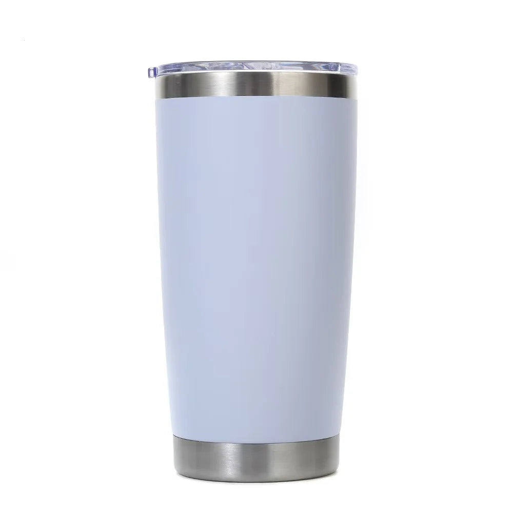 Tasse à café isotherme en acier inoxydable de 20 oz  avec couvercle, isolée et étanche.