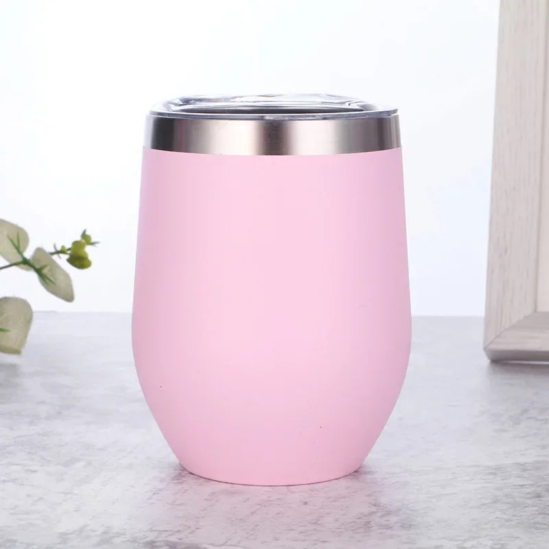 Gobelet isotherme à double paroi en acier inoxydable de 360 ​​ml pour le vin et le café, idéal pour le bureau et la maison.