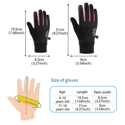 Kokossi Kids Winter Touchscreen Gloves - Soft, Warm, Anti-Slip Fleece for Active Boys & Girls