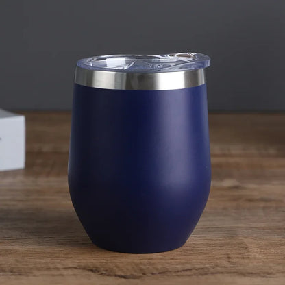 Gobelet isotherme à double paroi en acier inoxydable de 360 ​​ml pour le vin et le café, idéal pour le bureau et la maison.