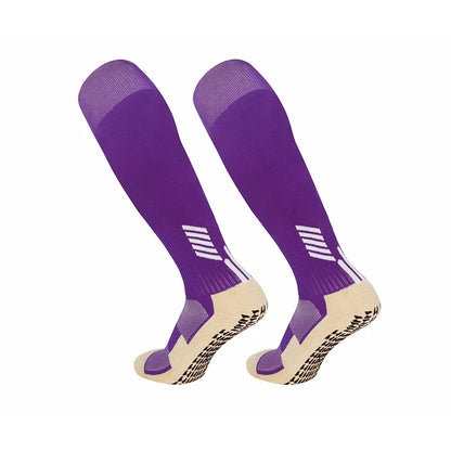 Chaussettes de football antidérapantes à tube long, chaussettes de football respirantes à fond éponge pour adultes, jeunes et enfants, chaussettes de sport 