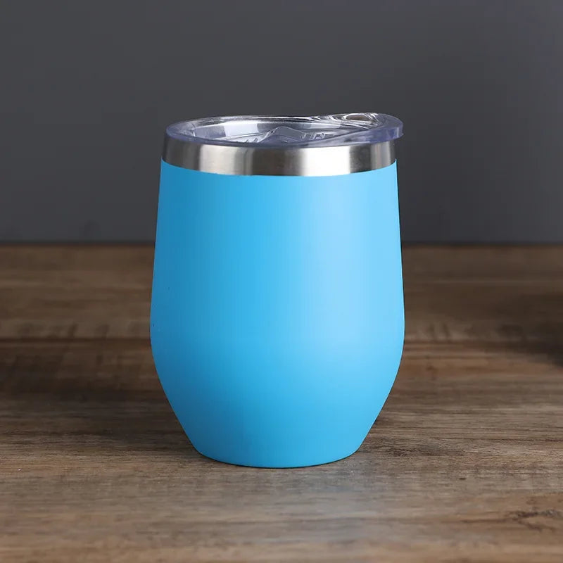 Gobelet isotherme à double paroi en acier inoxydable de 360 ​​ml pour le vin et le café, idéal pour le bureau et la maison.