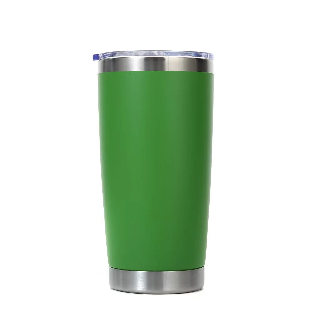 Tasse à café isotherme en acier inoxydable de 20 oz  avec couvercle, isolée et étanche.