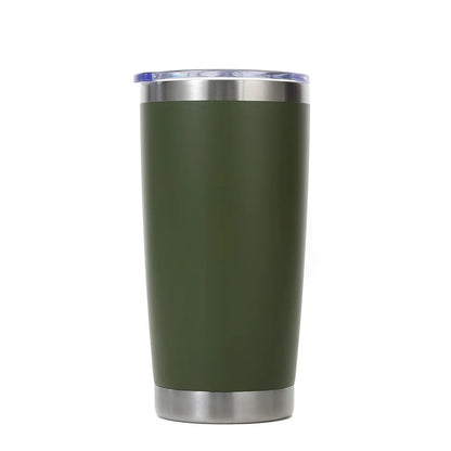 Tasse à café isotherme en acier inoxydable de 20 oz  avec couvercle, isolée et étanche.