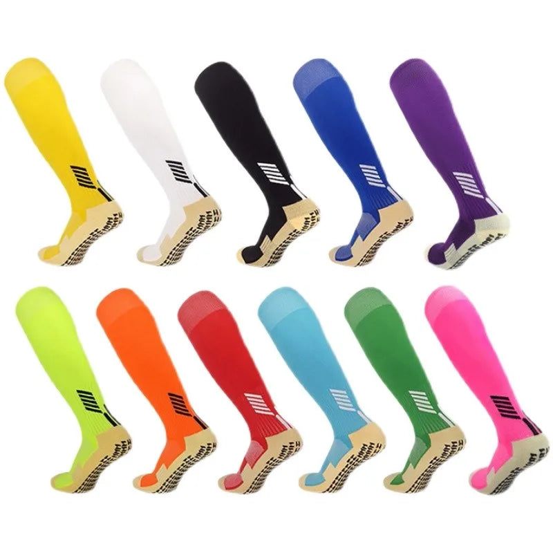 Chaussettes de football antidérapantes à tube long, chaussettes de football respirantes à fond éponge pour adultes, jeunes et enfants, chaussettes de sport 