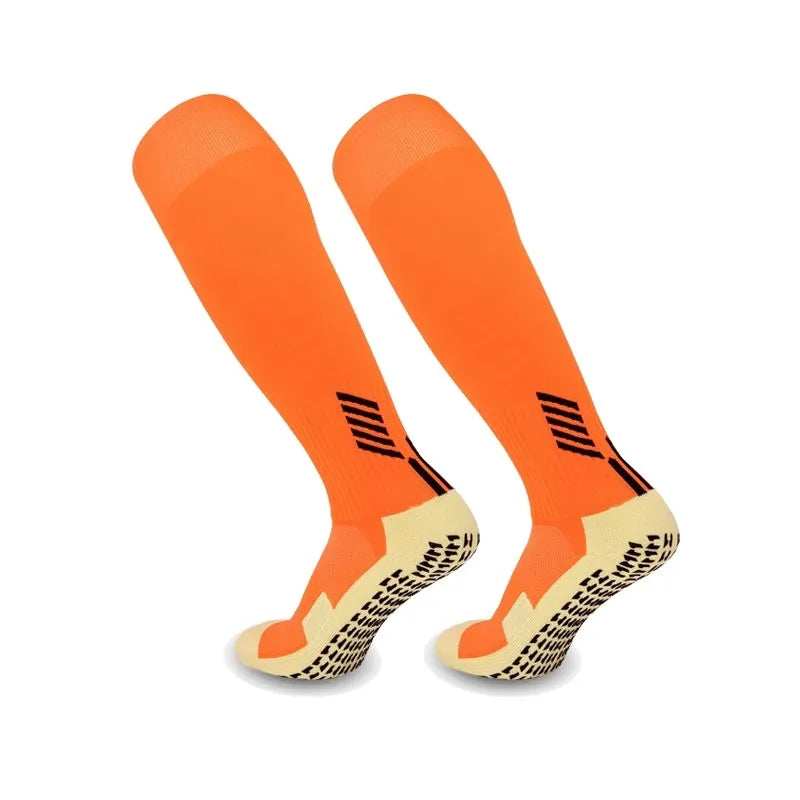 Chaussettes de football antidérapantes à tube long, chaussettes de football respirantes à fond éponge pour adultes, jeunes et enfants, chaussettes de sport 