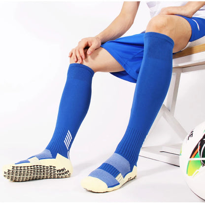 Chaussettes de football antidérapantes à tube long, chaussettes de football respirantes à fond éponge pour adultes, jeunes et enfants, chaussettes de sport 