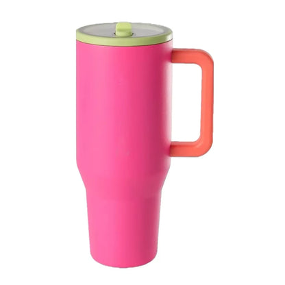 Portable 40Oz Insulated Mug with Lid and Straw Stainless Steel Vacuum Tumbler Leak Resistant Water Bottle Reusable Insulated Cup